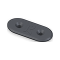 Rogue Performance ASA-CF mirror block-off plate for BMW S1000RR, angled view showing the countersunk bolt holes and embossed Rogue R